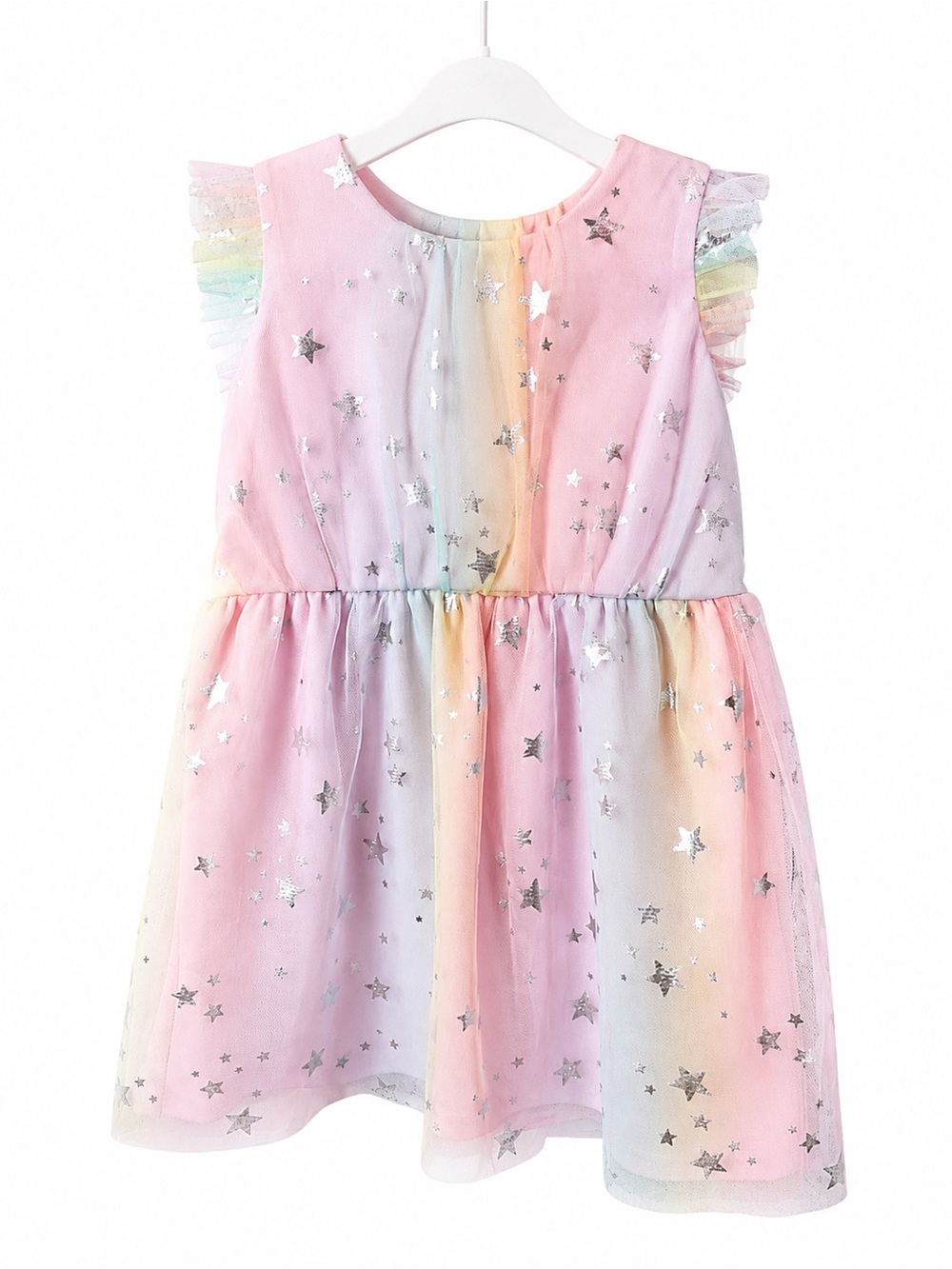 The Children's Place Pastel Rainbow Star Tulle 5T Dress